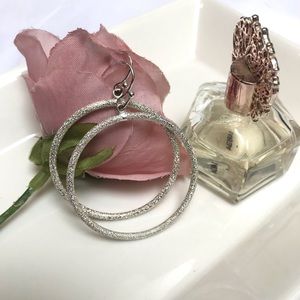 Sterling Silver 1.5” Hoop Dangle Earrings